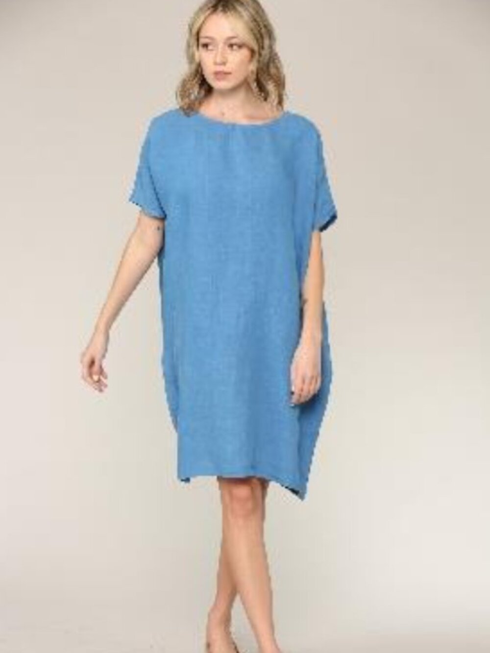 Blue linen Erin dress by Filosofia